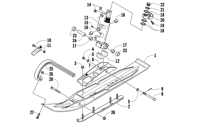 Parts Diagram for Arctic Cat 2006 CROSSFIRE 600 EFI SNO PRO SNOWMOBILE SKI AND SPINDLE ASSEMBLY