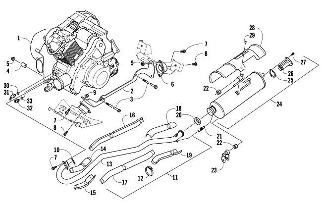 Parts Diagram for Arctic Cat 2006 400 AUTOMATIC TRANSMISSION 4X4 TRV ATV ENGINE AND EXHAUST
