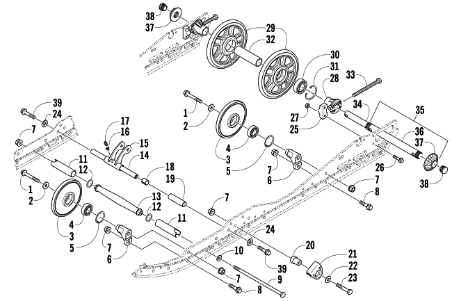 Parts Diagram for Arctic Cat 2006 AC 440 SNO PRO MODIFIED RACE SLED SNOWMOBILE IDLER WHEEL ASSEMBLY