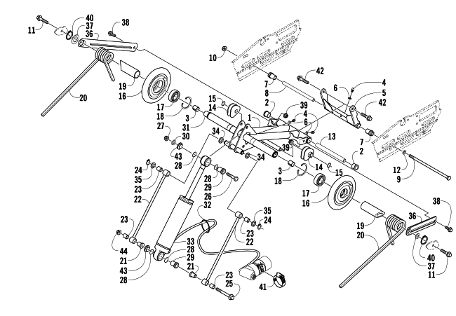 Parts Diagram for Arctic Cat 2006 AC 440 SNO PRO MODIFIED RACE SLED SNOWMOBILE REAR SUSPENSION REAR ARM ASSEMBLY