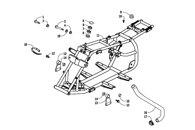 Parts Diagram for Arctic Cat 2008 50 UTILITY ATV FRAME AND RELATED PARTS ASSEMBLY