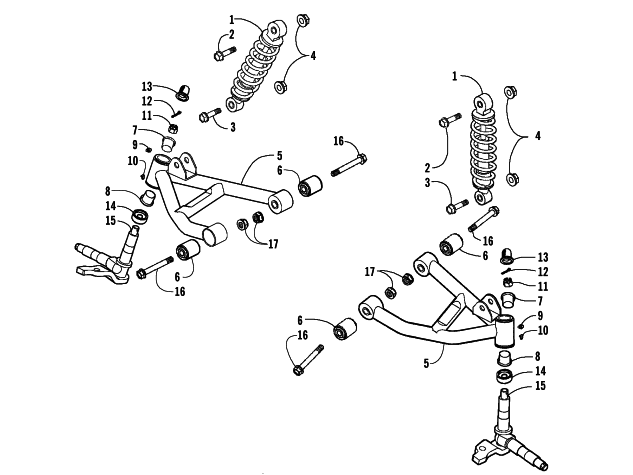 Parts Diagram for Arctic Cat 2008 90 UTILITY ATV FRONT SUSPENSION ASSEMBLY