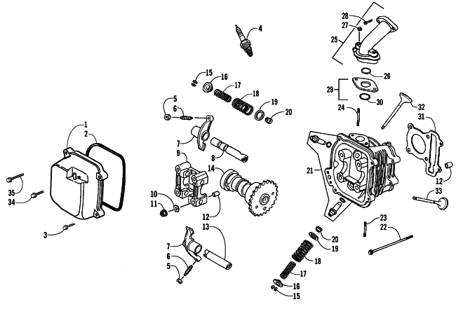 Parts Diagram for Arctic Cat 2007 90 UTILITY ATV CYLINDER HEAD ASSEMBLY