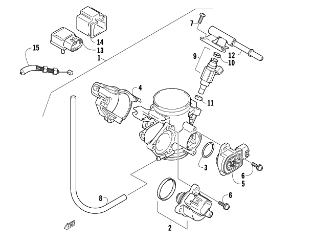 Parts Diagram for Arctic Cat 2007 700 EFI AUTOMATIC TRANSMISSION 4X4 FIS ATV THROTTLE BODY ASSEMBLY