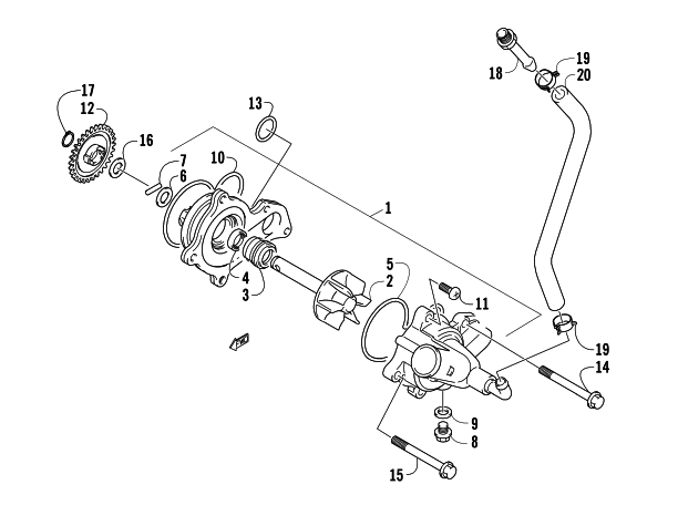 Parts Diagram for Arctic Cat 2008 700 EFI AUTOMATIC TRANSMISSION 4X4 TRV CRUISER ATV WATER PUMP ASSEMBLY