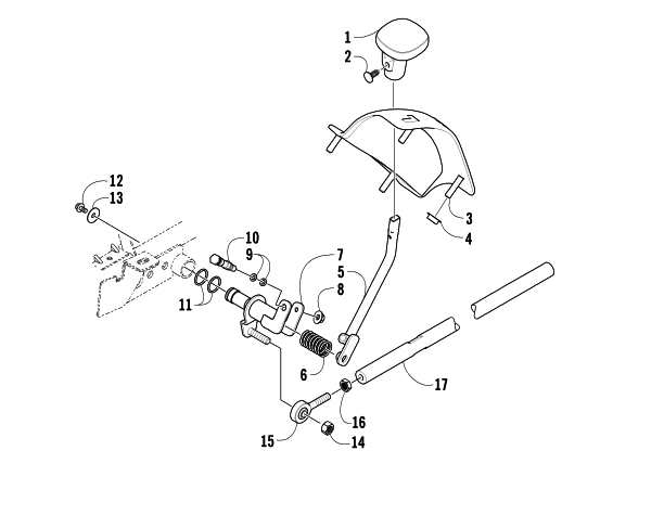 Parts Diagram for Arctic Cat 2007 700 EFI AUTOMATIC TRANSMISSION 4X4 FIS ATV SHIFT LEVER ASSEMBLY