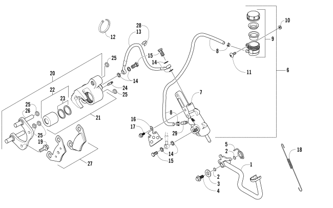 Parts Diagram for Arctic Cat 2007 650 H1 AUTOMATIC TRANSMISSION 4X4 FIS ATV AUXILIARY BRAKE ASSEMBLY