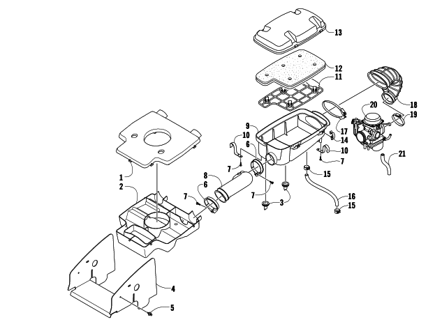 Parts Diagram for Arctic Cat 2007 400 AUTOMATIC TRANSMISSION 4X4 FIS ATV AIR INTAKE ASSEMBLY