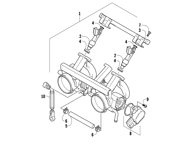 Parts Diagram for Arctic Cat 2009 CF1000 SNO PRO SNOWMOBILE THROTTLE BODY ASSEMBLY