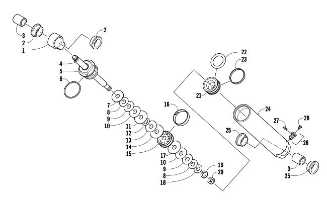 Parts Diagram for Arctic Cat 2009 F8 EFI SNOWMOBILE REAR SUSPENSION REAR ARM SHOCK ABSORBER