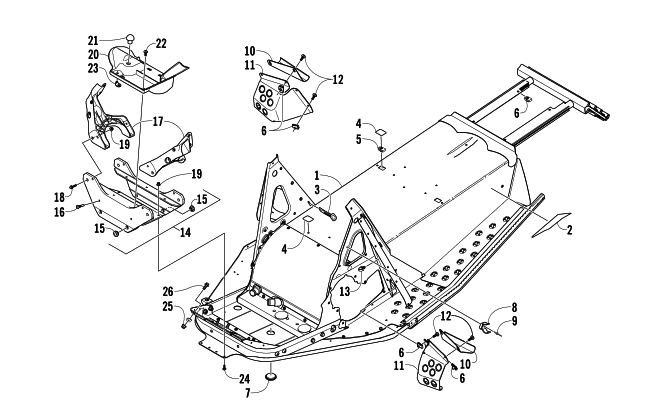Parts Diagram for Arctic Cat 2007 JAGUAR Z1 EARLY BUILD SNOWMOBILE CHASSIS ASSEMBLY