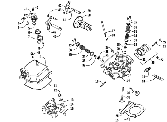 Parts Diagram for Arctic Cat 2007 250 DVX ATV CYLINDER HEAD ASSEMBLY