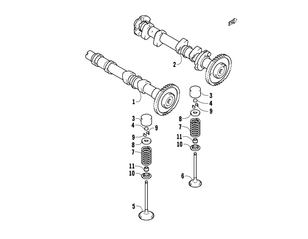 Parts Diagram for Arctic Cat 2009 Z1 TURBO LXR SNOWMOBILE CAMSHAFT/VALVE ASSEMBLY