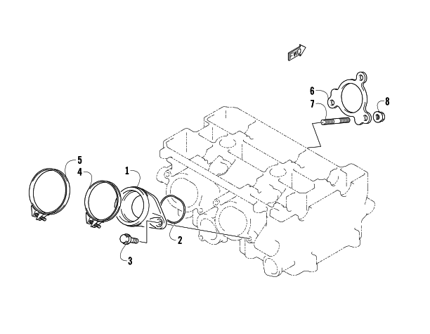 Parts Diagram for Arctic Cat 2011 TZ1 LXR LTD SNOWMOBILE EXHAUST MANIFOLD GASKET/INTAKE FLANGE ASSEMBLY