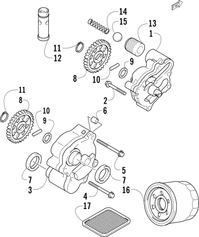 Parts Diagram for Arctic Cat 2009 Z1 TURBO SNOWMOBILE OIL PUMP ASSEMBLY