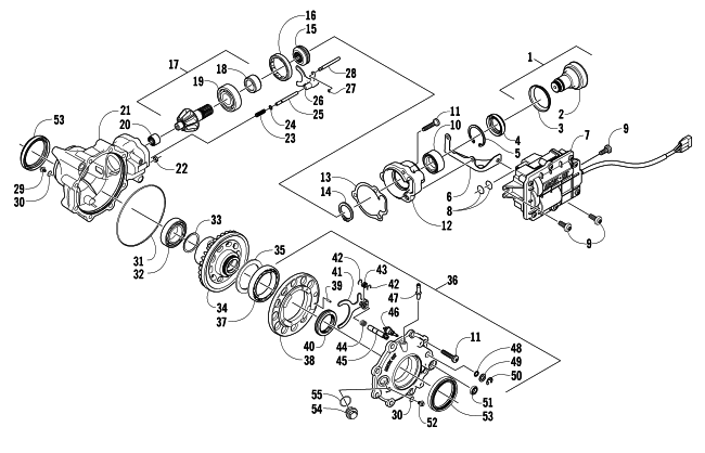 Parts Diagram for Arctic Cat 2007 700 EFI AUTOMATIC TRANSMISSION 4X4 FIS ATV FRONT DRIVE GEARCASE ASSEMBLY