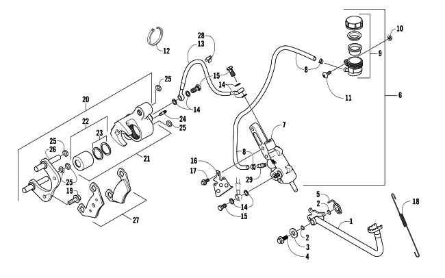 Parts Diagram for Arctic Cat 2007 500 MANUAL TRANSMISSION 4X4 FIS ATV AUXILIARY BRAKE ASSEMBLY