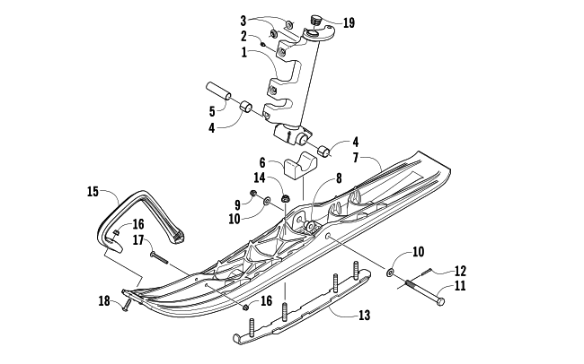 Parts Diagram for Arctic Cat 2007 PANTHER 660 TRAIL SNOWMOBILE SKI AND SPINDLE ASSEMBLY