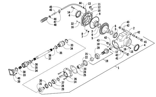 Parts Diagram for Arctic Cat 2007 400 AUTOMATIC TRANSMISSION 4X4 TRV ATV REAR DRIVE GEARCASE ASSEMBLY