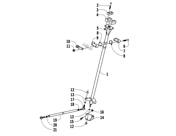 Parts Diagram for Arctic Cat 2007 T660 TURBO TOURING SNOWMOBILE STEERING POST ASSEMBLY