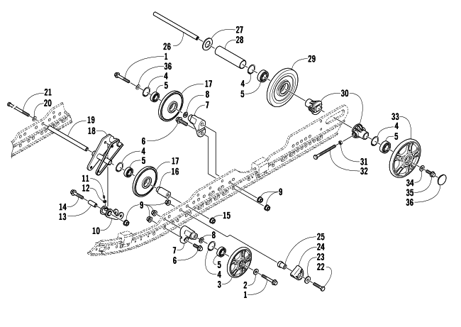 Parts Diagram for Arctic Cat 2007 Z 370 SNOWMOBILE IDLER WHEEL ASSEMBLY
