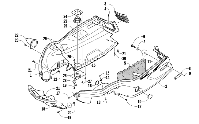 Parts Diagram for Arctic Cat 2007 Z 370 SNOWMOBILE BELLY PAN AND FRONT BUMPER ASSEMBLY