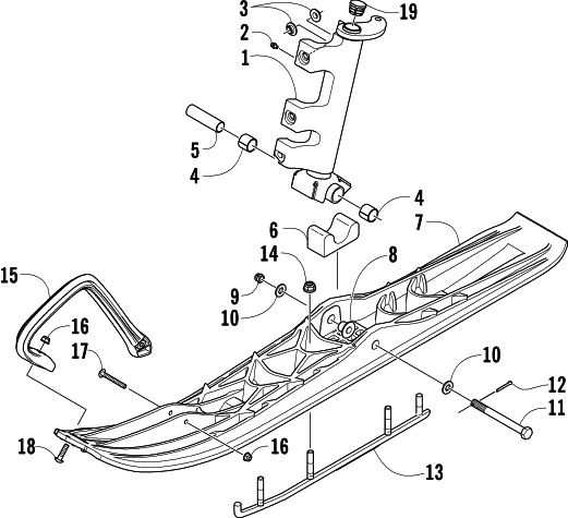 Parts Diagram for Arctic Cat 2007 PANTHER 370 SNOWMOBILE SKI AND SPINDLE ASSEMBLY