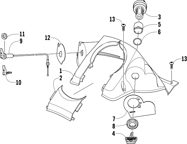 Parts Diagram for Arctic Cat 2007 PANTHER 370 SNOWMOBILE CONSOLE AND SWITCH ASSEMBLY