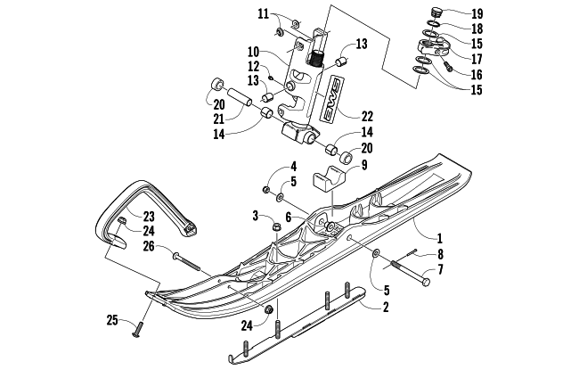 Parts Diagram for Arctic Cat 2007 CROSSFIRE 1000 EFI SNOWMOBILE SKI AND SPINDLE ASSEMBLY