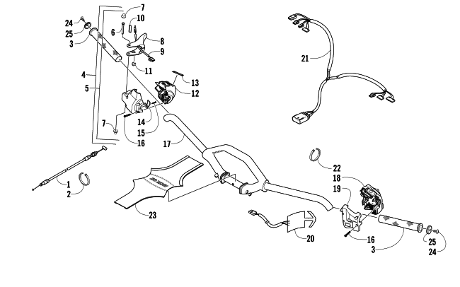 Parts Diagram for Arctic Cat 2007 CROSSFIRE 1000 EFI SNO PRO SNOWMOBILE HANDLEBAR AND CONTROLS