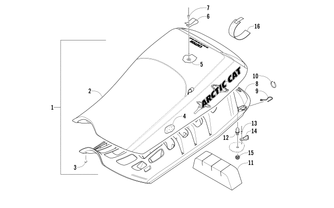 Parts Diagram for Arctic Cat 2007 M1000 EFI 153 SNOWMOBILE SEAT ASSEMBLY