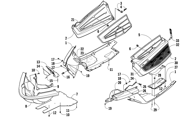 Parts Diagram for Arctic Cat 2007 M8 EFI 153 SNOWMOBILE BELLY PAN ASSEMBLY