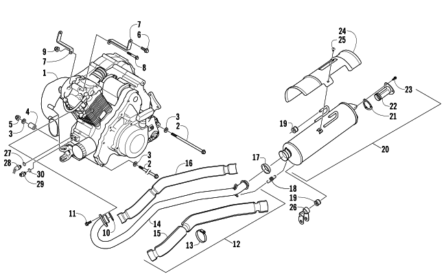 Parts Diagram for Arctic Cat 2006 400 AUTOMATIC TRANSMISSION 4X4 FIS LE ATV ENGINE AND EXHAUST