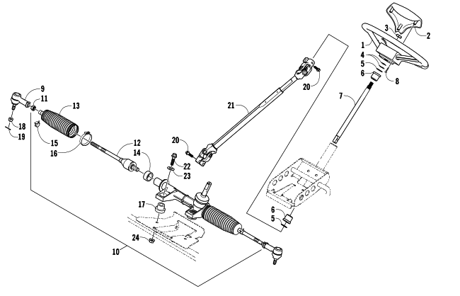 Parts Diagram for Arctic Cat 2008 PROWLER XT 650 H1 AUTOMATIC 4X4 ATV STEERING POST ASSEMBLY