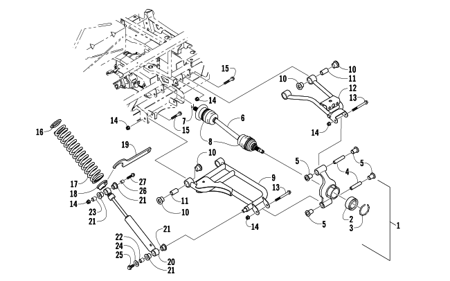 Parts Diagram for Arctic Cat 2008 PROWLER 650 H1 AUTOMATIC 4X4 ATV REAR SUSPENSION ASSEMBLY
