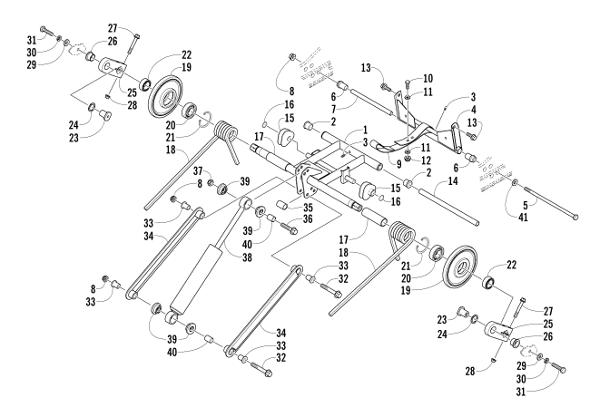 Parts Diagram for Arctic Cat 2007 BEARCAT WIDE TRACK SNOWMOBILE REAR SUSPENSION REAR ARM ASSEMBLY