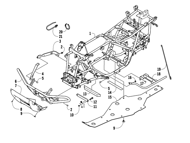 Parts Diagram for Arctic Cat 2007 700 EFI AUTOMATIC TRANSMISSION 4X4 FIS ATV FRAME AND RELATED PARTS