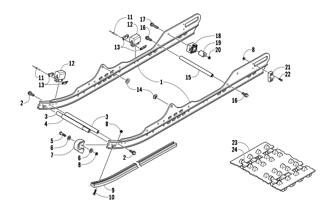 Parts Diagram for Arctic Cat 2007 F8 EFI SNOWMOBILE SLIDE RAILS AND TRACK ASSEMBLY