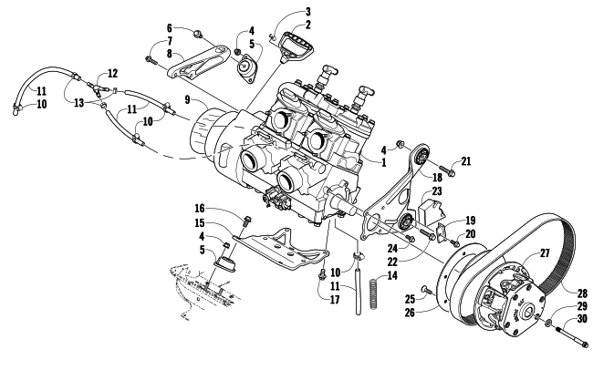 Parts Diagram for Arctic Cat 2007 F6 EFI SNOWMOBILE ENGINE AND RELATED PARTS