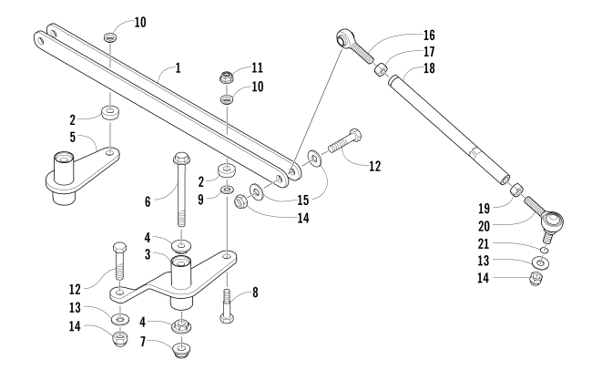 Parts Diagram for Arctic Cat 2007 BEARCAT WIDE TRACK SNOWMOBILE TIE ROD ASSEMBLY