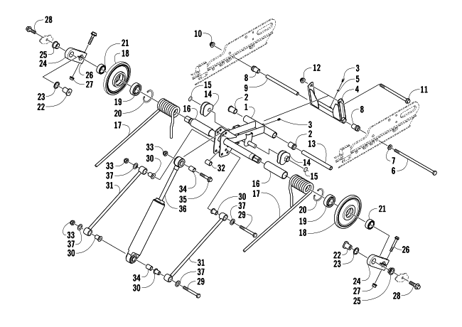 Parts Diagram for Arctic Cat 2007 CROSSFIRE 1000 EFI SNO PRO SNOWMOBILE REAR SUSPENSION REAR ARM ASSEMBLY