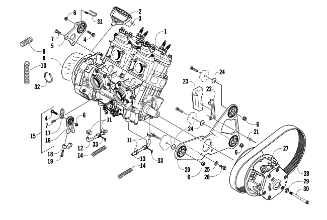 Parts Diagram for Arctic Cat 2007 M8 EFI 162 SNOWMOBILE ENGINE AND RELATED PARTS
