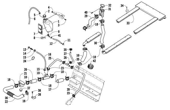 Parts Diagram for Arctic Cat 2007 T660 TURBO TOURING SNOWMOBILE COOLING ASSEMBLY