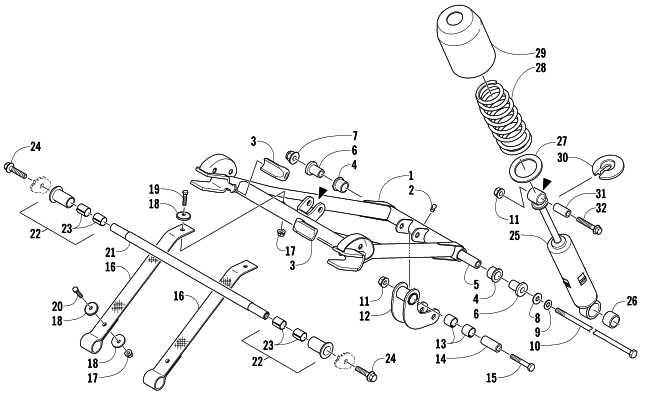 Parts Diagram for Arctic Cat 2007 F5 EFI LXR SNOWMOBILE REAR SUSPENSION FRONT ARM ASSEMBLY