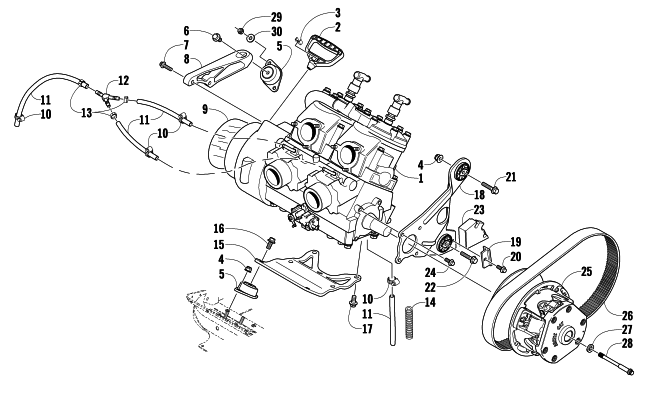 Parts Diagram for Arctic Cat 2007 F5 EFI LXR SNOWMOBILE ENGINE AND RELATED PARTS
