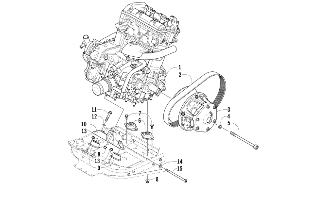 Parts Diagram for Arctic Cat 2007 JAGUAR Z1 EARLY BUILD SNOWMOBILE ENGINE AND RELATED PARTS