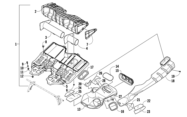 Parts Diagram for Arctic Cat 2007 F1000 EFI SNOWMOBILE AIR SILENCER ASSEMBLY