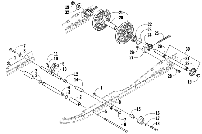 Parts Diagram for Arctic Cat 2007 AC 600 MODIFIED SNO PRO SNOWMOBILE IDLER WHEEL ASSEMBLY