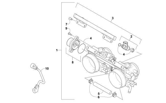 Parts Diagram for Arctic Cat 2009 F8 EFI SNOWMOBILE THROTTLE BODY ASSEMBLY