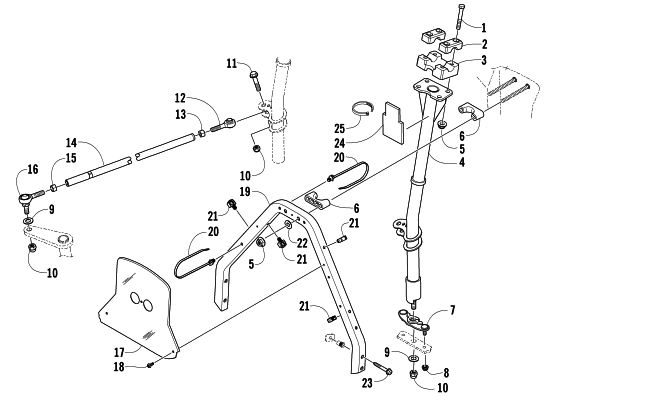 Parts Diagram for Arctic Cat 2007 CROSSFIRE 1000 EFI SNO PRO SNOWMOBILE STEERING POST ASSEMBLY